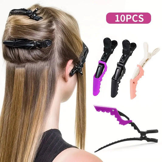 10pcs Hair Styling Sectioning Barrettes Professional Non Slip Alligator Clips Salon DIY Accessories