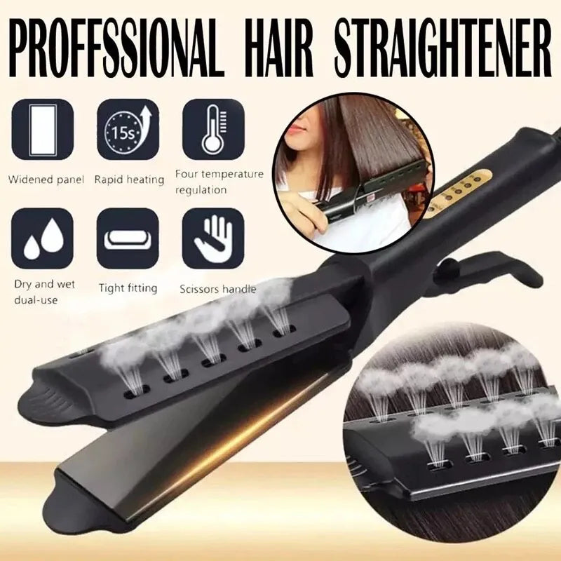 Curling And Straightening Dual Use Hair Straightening Splint Constant Temperature 4 Gears Portable Air Bangs Curling Straightener