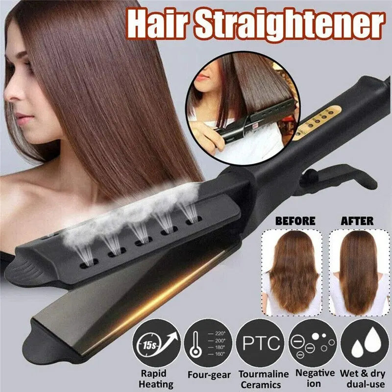 Curling And Straightening Dual Use Hair Straightening Splint Constant Temperature 4 Gears Portable Air Bangs Curling Straightener