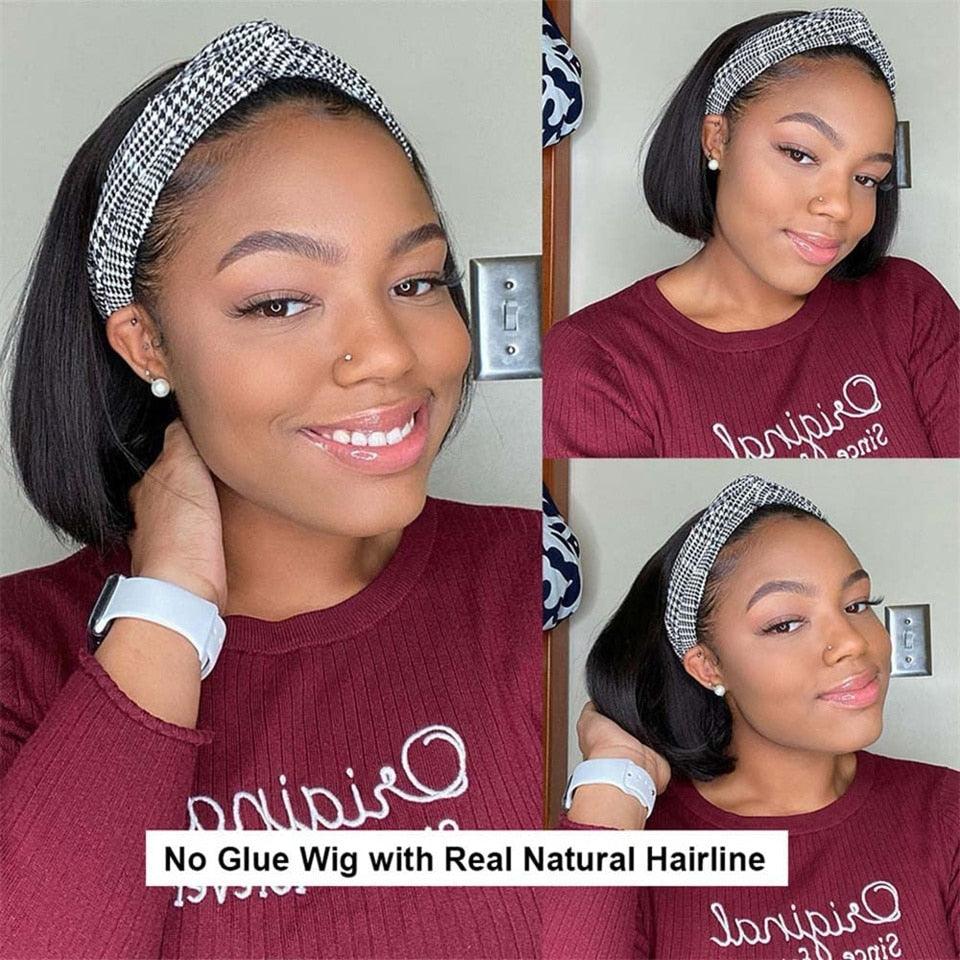 Straight Short Bob Headband Wigs - Supreme Lush Hair