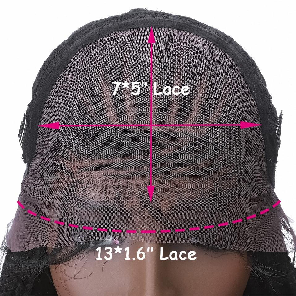 Braided Lace Front Box Braids Cornrow Wig With Curly Ends - Supreme Lush Hair