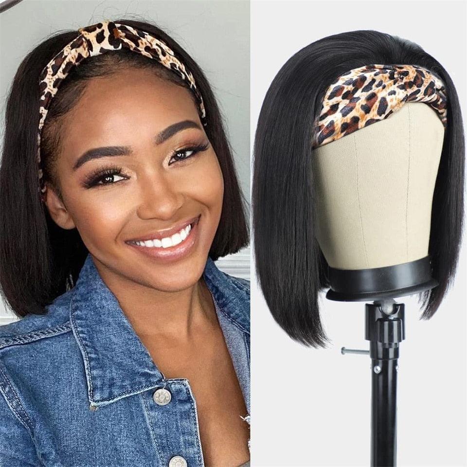 Straight Short Bob Headband Wigs - Supreme Lush Hair